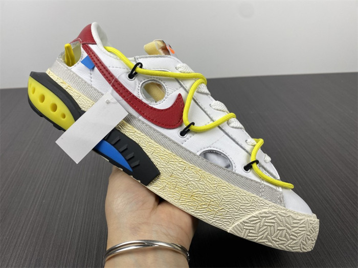 Off-White x Nike Blazer Low "White/University Red" DH7863-100